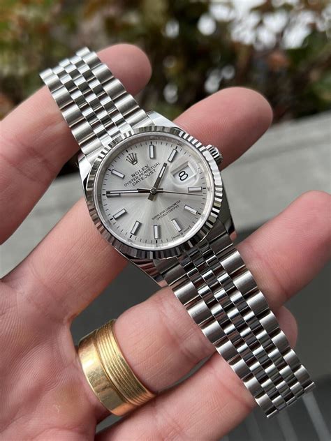 ladies silver datejust rolex|Rolex Datejust 36 silver dial.